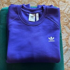 Purple XL TreFoil ADIDAS classic sweater like new